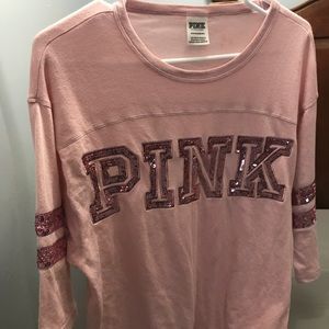 V.S. Pink bling football tee